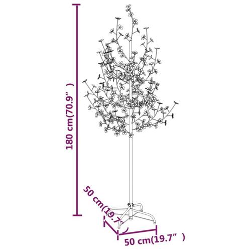 Kirsebærtræ med LED-lys 180 cm 200 LED'er varmt hvidt lys