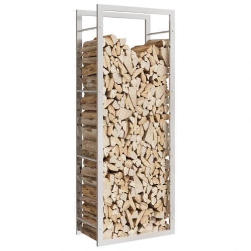 Brændestativ 50×28×132 cm - rustfrit stål, sølv
