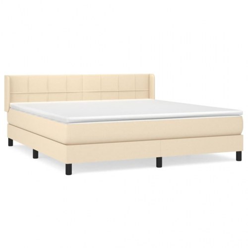 Kontinentalseng med madras 180×200 cm - stof, cremefarvet
