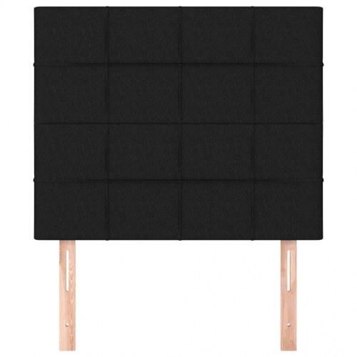Sengegavl sort 100 x 5 x 118/128 cm stof