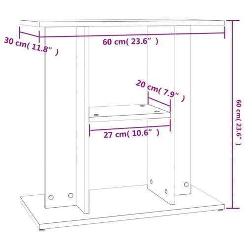 Akvariebord 60×30×60 cm - konstrueret træ, brun egetræsfarve