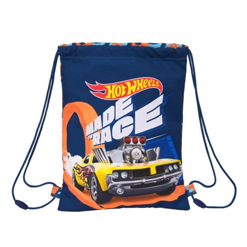 Skoletaske gymnastikpose Hot Wheels - Speed Club, orange/marineblå 26 × 34 cm