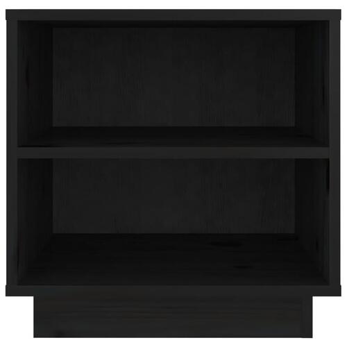 Sengeborde 2 stk. 40x34x40 cm massivt fyrretræ sort