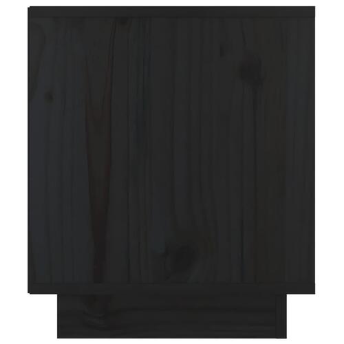 Sengeborde 2 stk. 40x34x40 cm massivt fyrretræ sort
