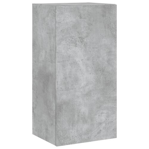 Væghængt tv-bord med LED-lys 40,5x35x80 cm betongrå