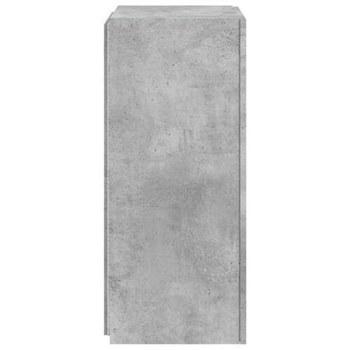 Væghængt tv-bord med LED-lys 40,5x35x80 cm betongrå