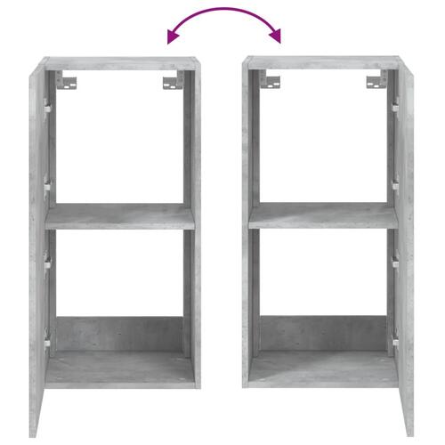 Væghængt tv-bord med LED-lys 40,5x35x80 cm betongrå