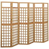 6-panels rumdeler/espalier 242,5x180 cm massivt grantræ