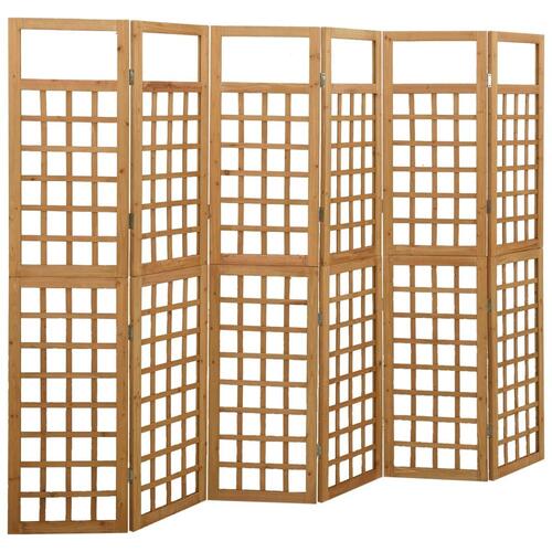 6-panels rumdeler/espalier 242,5x180 cm massivt grantræ