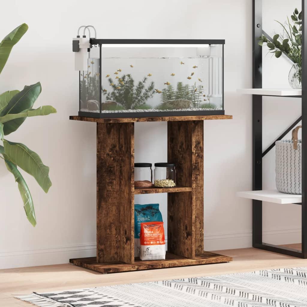 Akvariebord 60x30x60 cm konstrueret træ røget egetræsfarve