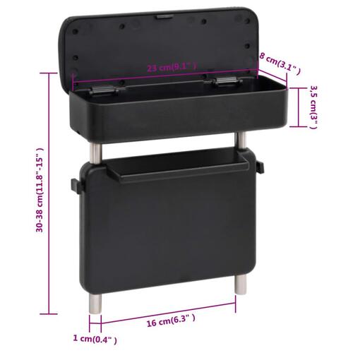 Universelt armlæn til bil 23x8x(30-38) cm ABS sort