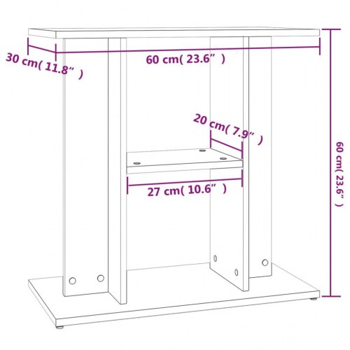 Akvariestativ i røget eg - 60 × 30 × 60 cm, konstrueret træ