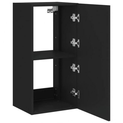 Væghængt tv-bord med LED-lys 40,5×35×80 cm - sort