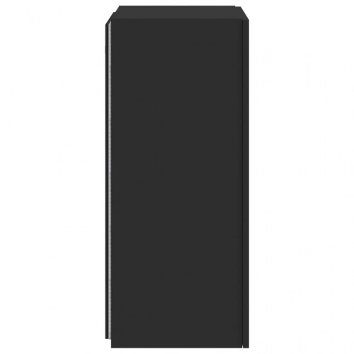 Væghængt tv-bord med LED-lys 40,5×35×80 cm - sort