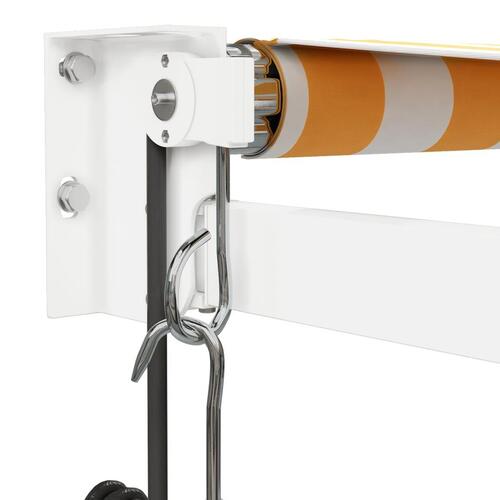 Foldemarkise 4x3 m automatisk betjening gul og hvid
