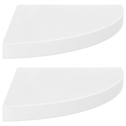Hjørnehylder 2 stk. - 35 × 35 × 3,8 cm - MDF hvid højglans
