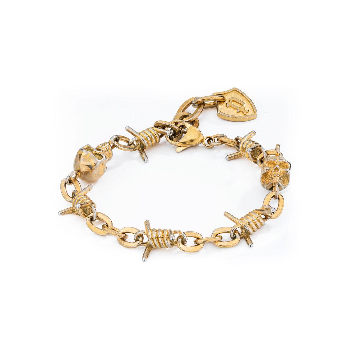 Police armbånd til mænd, rustfrit stål, gylden - 20 cm