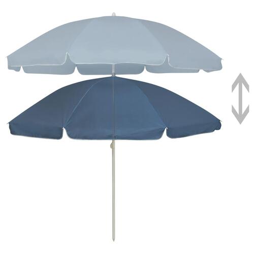 Strandparasol 240 cm blå
