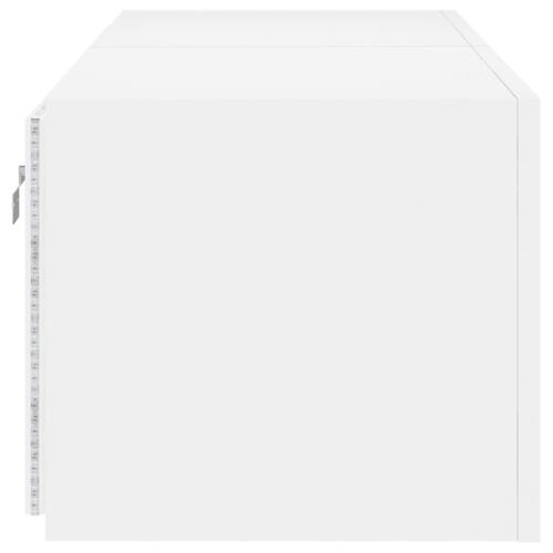 Væghængte tv-borde 2 stk. med LED-lys 60x35x31 cm hvid