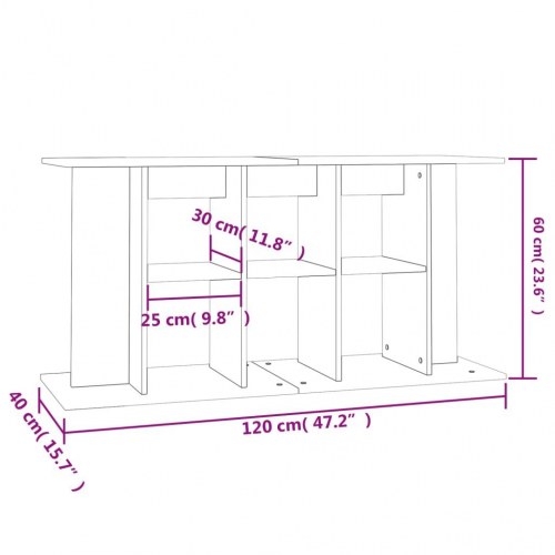 Akvariebord 120 × 40 × 60 cm i konstrueret træ - grå sonoma-eg