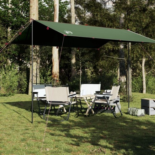 Tarp 360 × 294 cm - vandafvisende campingpresenning, grøn