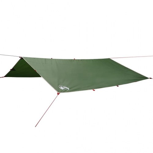 Tarp 360 × 294 cm - vandafvisende campingpresenning, grøn