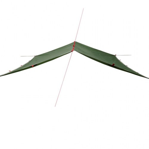 Tarp 360 × 294 cm - vandafvisende campingpresenning, grøn
