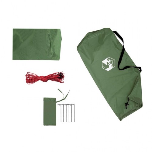 Tarp 360 × 294 cm - vandafvisende campingpresenning, grøn