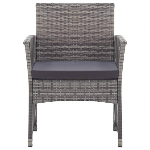 Havestole med hynder, 2 stk. - polyrattan, antracitgrå
