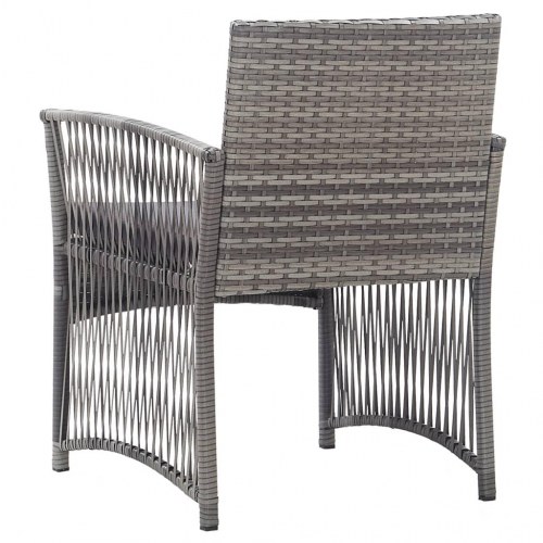 Havestole med hynder, 2 stk. - polyrattan, antracitgrå