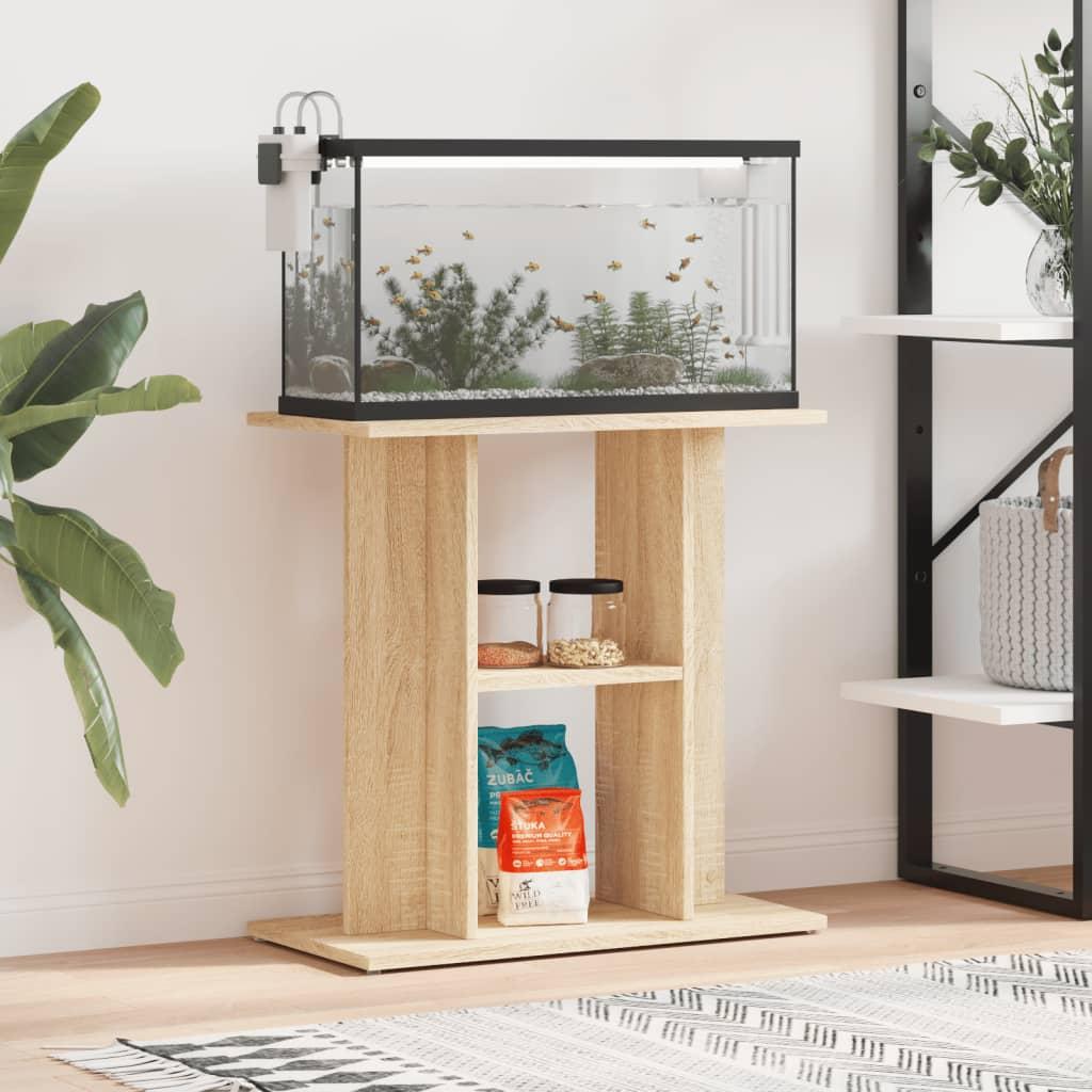 Akvariebord 60x30x60 cm konstrueret træ sonoma-eg