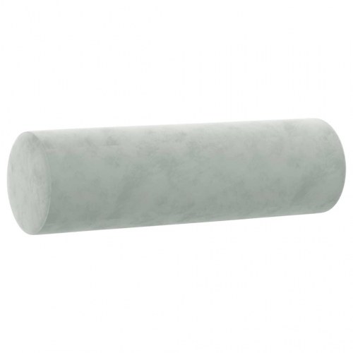 3-personers sofa i velour med pyntepuder - lysegrå, 198 cm