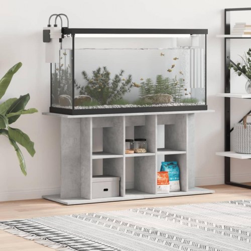 Akvariestativ i konstrueret træ - betongrå 120×40×60 cm