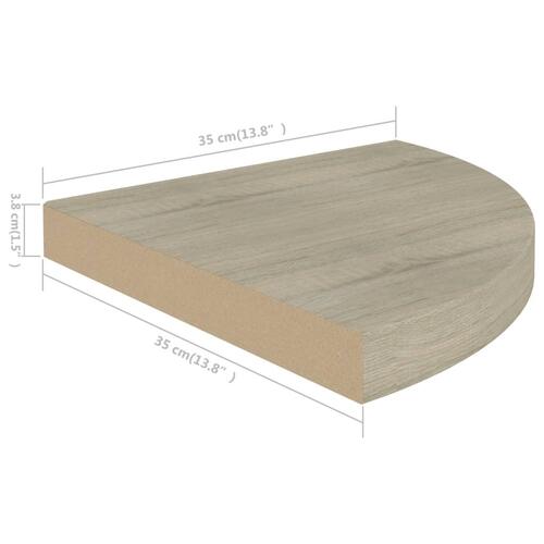 Hjørnehylde 35x35x3,8 cm MDF egetræsfarvet