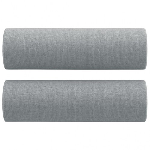 2-personers sofa med pyntepuder - 140 cm sædebredde, stof, lysegrå