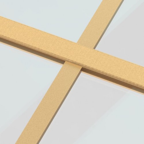Skydedør 102,5×205 cm - klart sikkerhedsglas og gylden aluminiumsramme