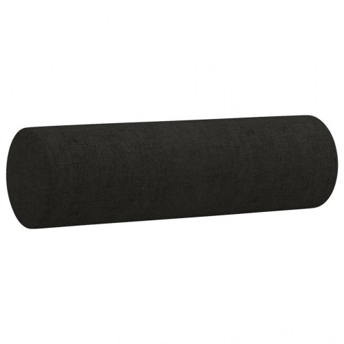 2-personers sofa med pyntepuder - stof, sort, 140 cm sædebredde