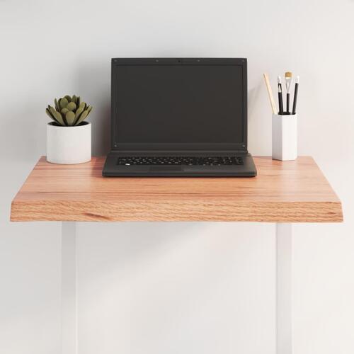 Bordplade 60x40x(2-4) cm naturlig kant behandlet træ lysebrun