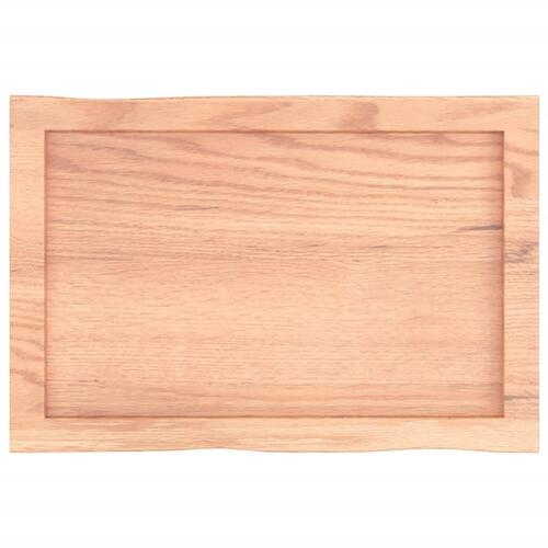 Bordplade 60x40x(2-4) cm naturlig kant behandlet træ lysebrun
