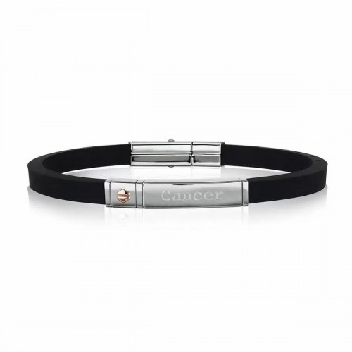 Breil armbånd til mænd, sort læder, 20 cm (TJ2297)