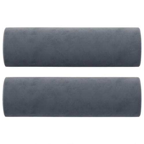 2-personers sofa i velour med pyntepuder - mørkegrå, sædebredde 140 cm