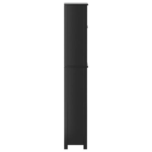 Opbevaringsskab til toilet BERG 60x27x164,5 cm massivt træ sort