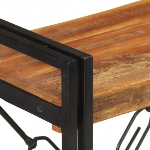 Bogreol m. 3 hylder 90x30x80 cm massivt genbrugstræ