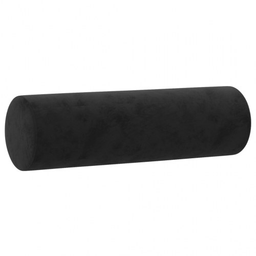 3-personers sofa i velour med pyntepuder - sort, 180 cm