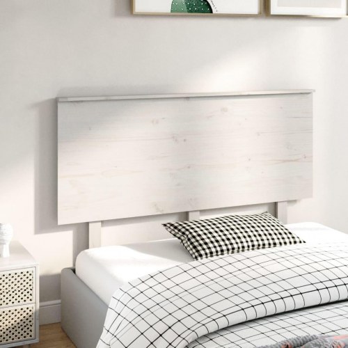 Sengegærde 139x6x82,5 cm massivt fyrretræ hvid