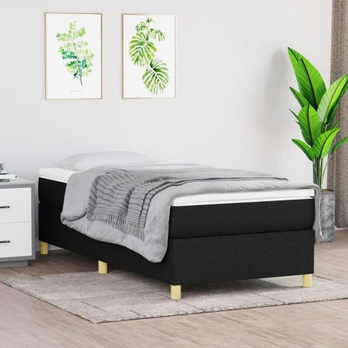 Boxspring sengeramme 90x200 cm i stof - sort