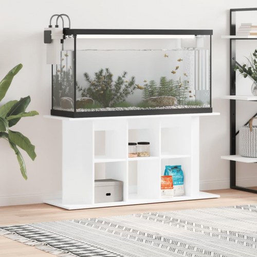 Akvariebord 120 × 40 × 60 cm - hvid højglans konstrueret træ