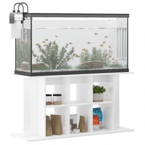 Akvariebord 120 × 40 × 60 cm - hvid højglans konstrueret træ