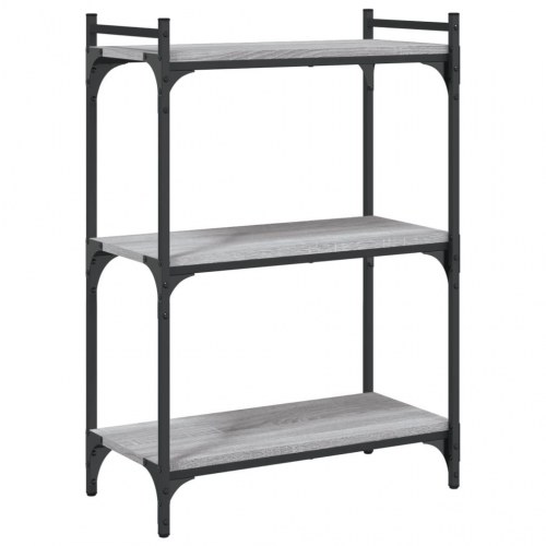 Bogreol 60×30×86 cm med 3 hylder - grå sonoma-eg