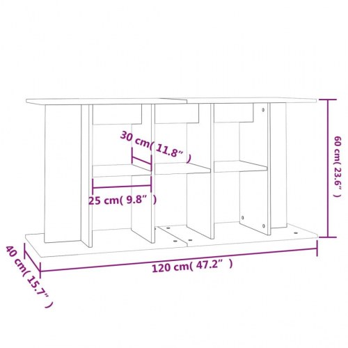 Akvariebord 120 × 40 × 60 cm - hvid højglans konstrueret træ